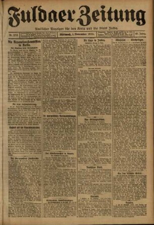 Ausgabe vom Mittwoch, den 01. November 1922.
