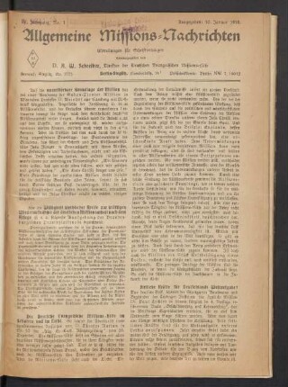 No. 1. 10. Januar 1918