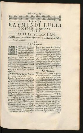 Beati Raymundi Lulli Doctoris Illuminati Liber Facilis Scientiae