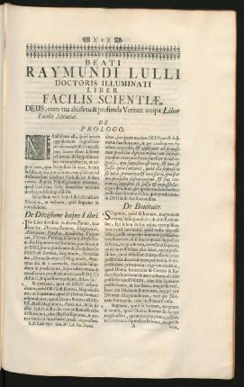 Beati Raymundi Lulli Doctoris Illuminati Liber Facilis Scientiae