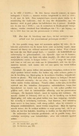 VIII. Hoe kan de bevolking van Java, tot het verrigten van arbeid voor het gouvernement gedwongen worden?