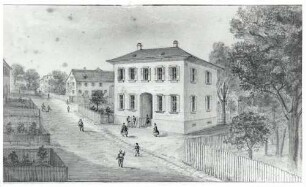 Randegg, Gottmadingen, KN; Jüdisches Schulhaus, Außenansicht (Zeichnung nach 1844)