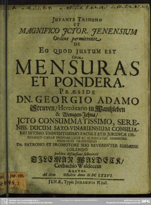 De eo, quod justum est circa mensuras et pondera