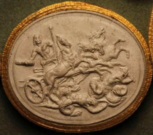 Jupiter auf einem vierspännigen Wagen (Daktyliothek, Erstes Mythologisches Tausend)