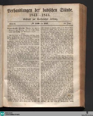 Verhandlungen der badischen Stände, Nr. 246 und 247