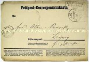 Feldpostkarte von Bernhard Rostosky an seine Mutter