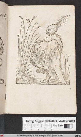 Rabelais, Les Songes Drolatiques de Pantagruel, CXVII [Fabelwesen durch Schilf schreitend]