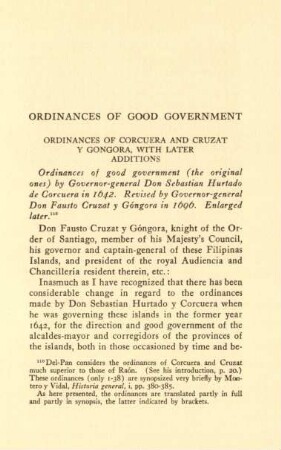 Ordinances of good government