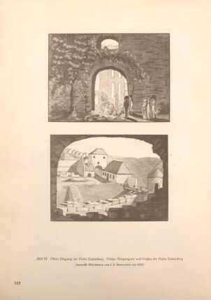 Bild 88 Oben: Eingang zur Ruine Lauterburg. / Unten: Eingangstor und Graben der Ruine Lauterburg