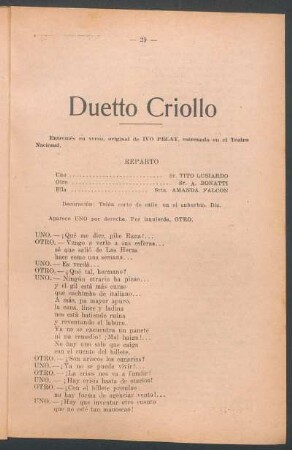Duetto criollo : entremés en verso original