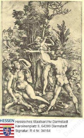 Dürer, Albrecht (1471-1538) / Stich 'Die Wirkung der Eifersucht, auch der große Herkules genannt'