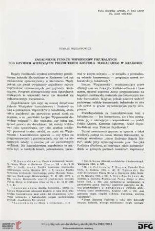 21: Zagadnienie funkcji wsporników figuralnych pod gzymsem wieńczącym prezbiterium kościoła Mariackiego w Krakowie