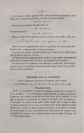 THÉORÈMES SUR LA PARABOLE.