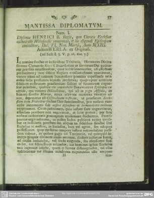 Mantissa Diplomatum