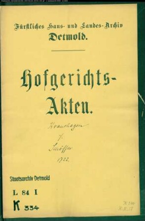 Kronshage(n), Joh. Henrich zu Biemsen gegen Schäffer zu Sylbach - Schuldforderung