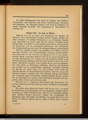 Oktober 1918. Die Lage im Westen