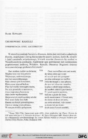 7: Grobowiec Kamilli : interpretacja opisu architektury
