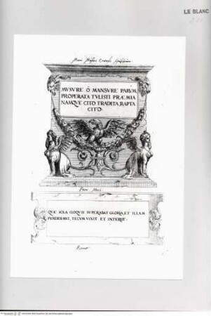 Monumenta clarorum doctrina praecipuè ..., Tafel 26: Grabmal des Kardinals Marco Musuro in Rom
