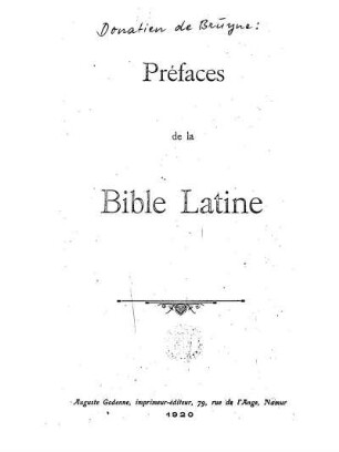 Préfaces de la Bible latine