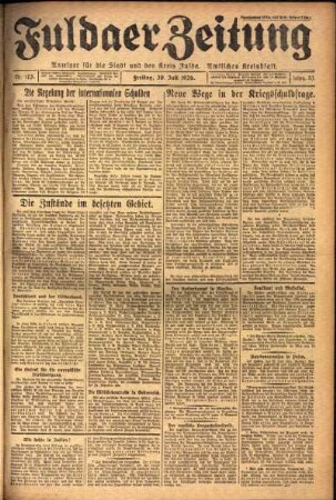 Ausgabe vom Freitag, den 30. Juli 1926.