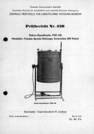 Elektro-Kippdämpfer PEG - 100