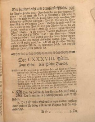 Der CXXXVIII. Psalm. Zum Ende. Ein Psalm Davids.