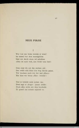 Neue Folge / [Friedrich Gundolf]
