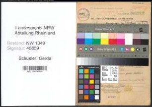 Entnazifizierung Gerda Schueler , geb. 20.03.1903 (Saengerin)