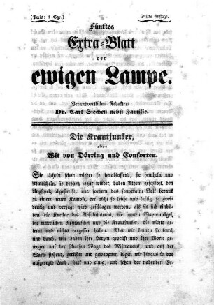 1848: Fünftes Extra-Blatt der ewigen Lampe