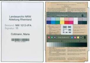 Entnazifizierung Maria Cottmann , geb. 10.08.1885 (Kaufmann)