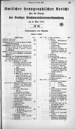 No. 13, 8. Mai 1919
