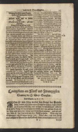 Evangelium am Fünff und Zwantzigsten Sonntag nach der H. Drey-Einigkeit. ...