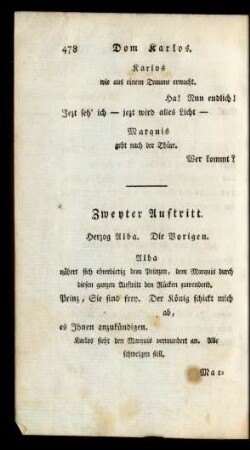 Zweyter Auftritt. Herzog Alba. Die Vorigen