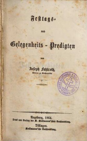 Festtags- und Gelegenheits-Predigten