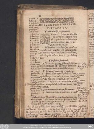 De Iure Personarum. Titulus III.