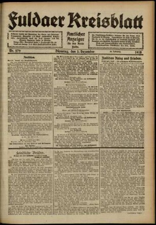 Ausgabe vom Dienstag, den 03. Dezember 1918.