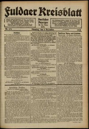 Ausgabe vom Dienstag, den 03. Dezember 1918.