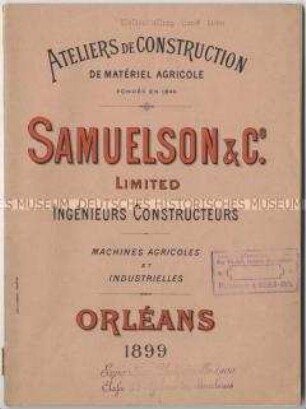 Landwirtschaftliche Maschinen der Samuelson Company in Frankreich