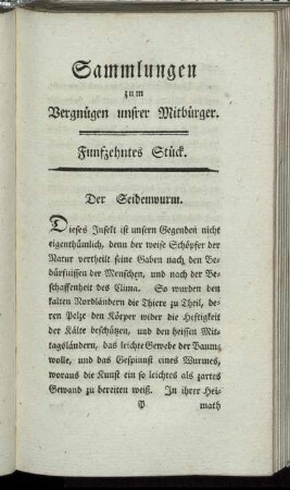 Funfzehntes Stück.