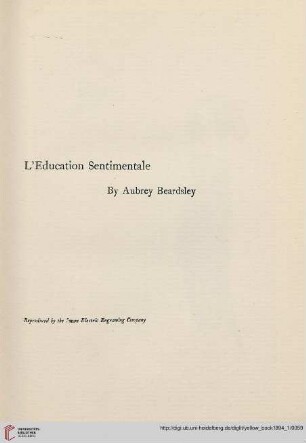Plate: L'Education Sentimentale by Aubrey Beardsley