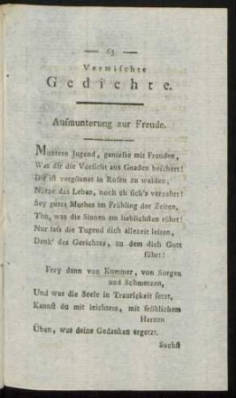 Aufmunterung zur Freude