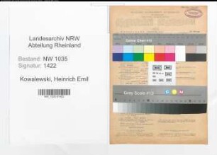 Entnazifizierung Heinrich Emil Kowalewski , geb. 06.06.1919 (Schlosser)