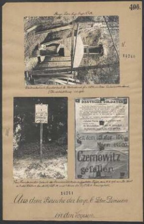 Unterabschnitt Statkenbach B, Unterstand für UP3 im Bau. Einheitsunterstand, (Cotewaldstellung)