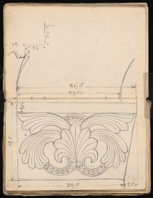 Skizzenbuch: Handskizzen von 1885: Kapitell
