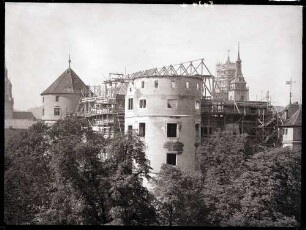 Altes Schloß; Dachgerüst von Osten gesehen