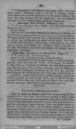 Kleinere Mittheilungen