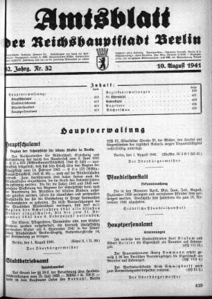 1941,32: Nr. 32, 10. August 1941