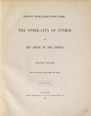 The store-city of Pithom and the route of the Exodus
