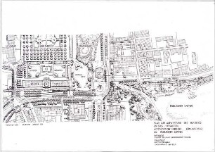 Hansjakob, Gottfried; München, Englischer Garten; Altstadtring, Königinstraße, Hofgarten, Finanzgarten, Englischer Garten, Staatskanzlei, Haus der Kunst, Prinz Carl Palais - Freiflächengestaltungsplan, 'Aufwertung des Bereiches unterer Hofgarten, Altstadtring Nordost, Königinstraße bis Englischer Garten'