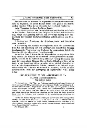 Kulturkunde in der Arbeitsschule